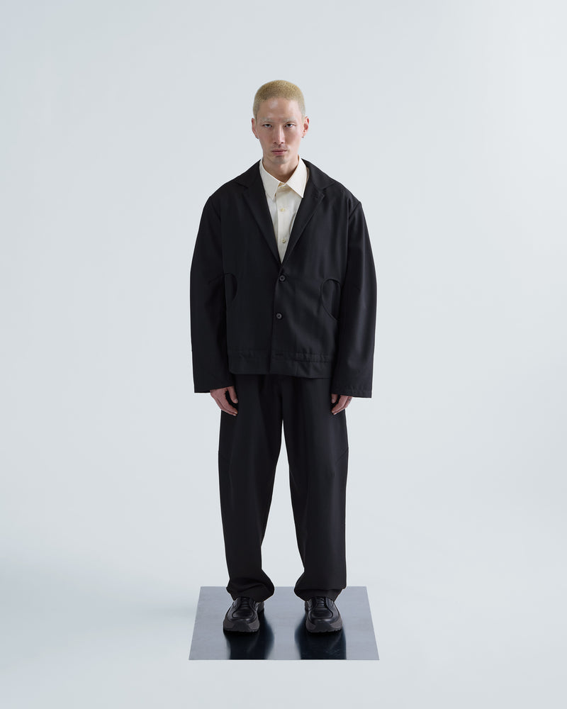 E-SB26 Circle Pocket Blazer – Black Melange