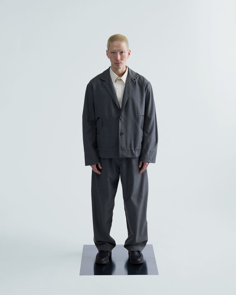 E-SB26 Circle Pocket Blazer – Grey Melange