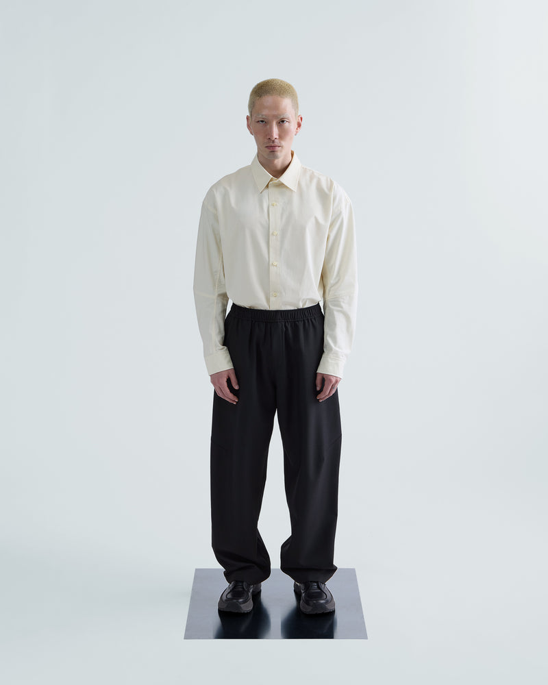 E-SP26 Pleated Tapered Pant –  Black Melange